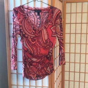 INC red paisley top